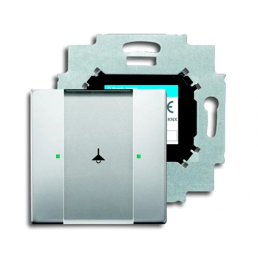 ABB Busch-Jaeger Pure stainless steel Tastsensor KNX enkelvoudig RVS met tekstv IP20 2CKA006115A0187