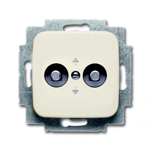 ABB Busch-Jaeger SI Aardingscontactdoos + centraalplaat contactdoos 2-voudig inbouw Glanzend wit 2CKA002495A0026