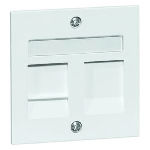 Peha Nova Afdekking draagframe 600 MJ1-1v 2 Modular-Jack 1 connector Met label zwart 00043111