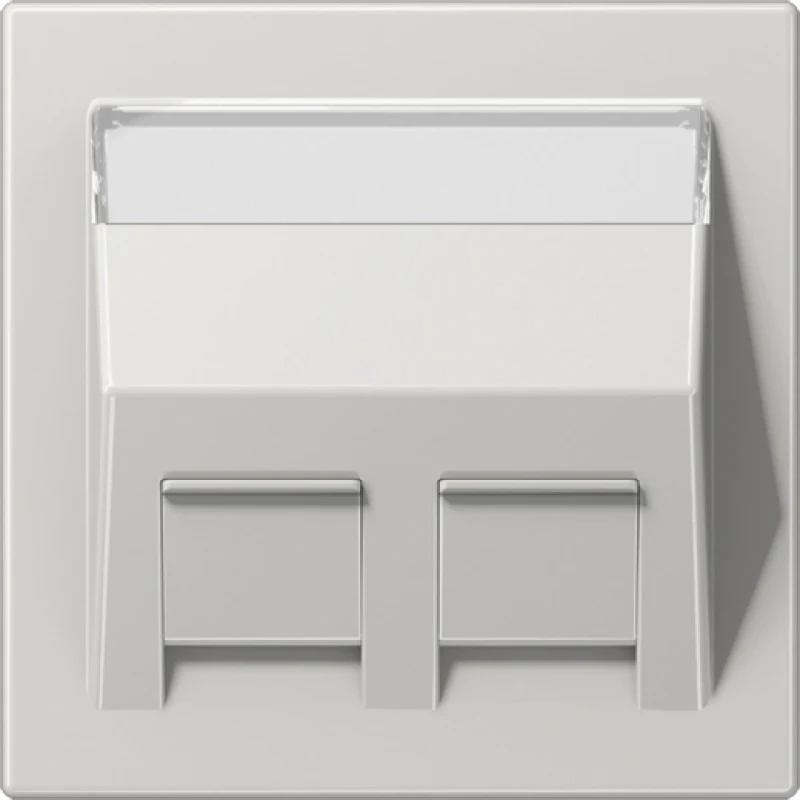 Jung LS range afdekking ls990 Centraalplaat 2 connectoren Met label grijs LS569-30BFPLLG
