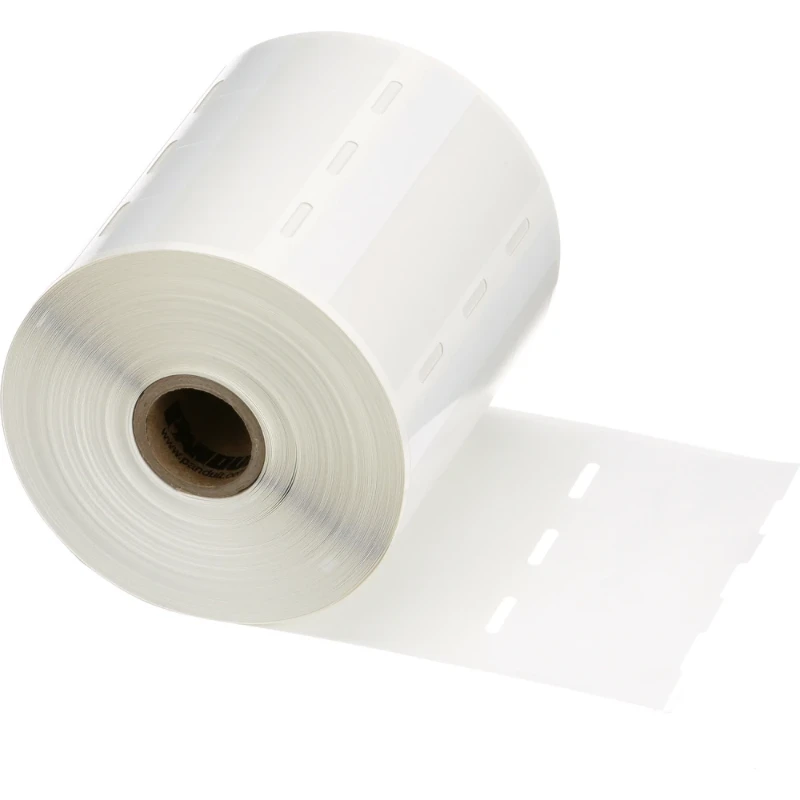 Panduit Thermtrans self-lam label vinyl 1.00" w x 1.50" h .50" poa clear/white 1" core