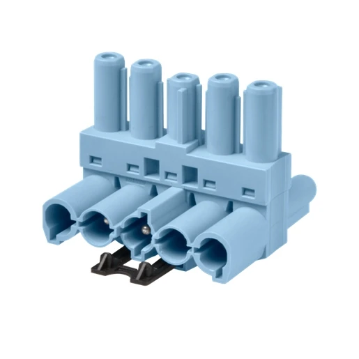 Adels 5-polig geassembleerde T-splitter pastelblauw 50cm kab