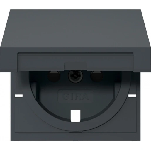 Gira System 55 wandcontactdoos ra kd + sh antraciet 494228