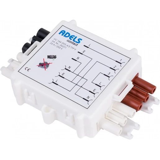Adels Serieschakelbox voor stekerbaar installeren 16A 1,5mm2 3-polig wit (26271)