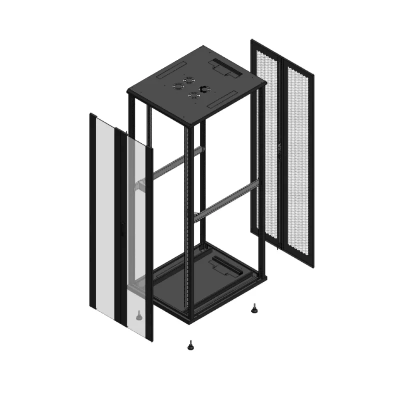 Gigamedia Vloer patchkast AV dubbel VER AR dubbel PER EX 19" 47HE 800x1000mm Zwart GGM 7047810PVDPPDEX