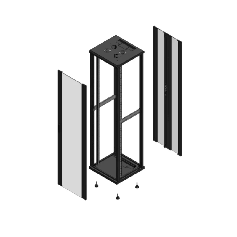 Gigamedia Vloer patchkast AV enkel VER AR dubbel VER EX 19" 47HE 600x600mm Zwart GGM 704766PVSPVDEX