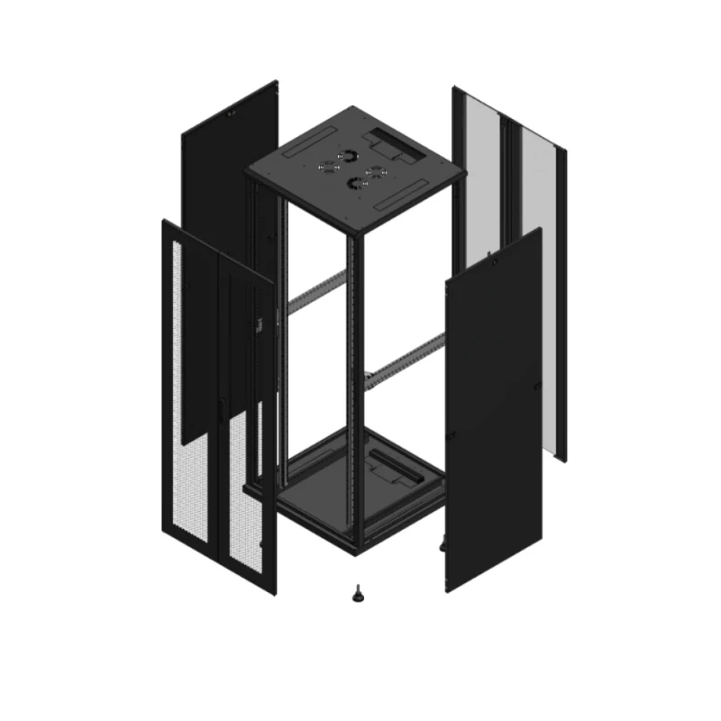 Gigamedia Vloer patchkast AV dubbel PER AR dubbel VER 19" 42HE 800x800mm Zwart GGM 704288PPDPVD