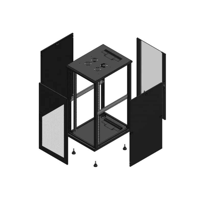 Gigamedia Vloer patchkast AV enkel PER AR enkel VER 19" 26HE 600x800mm Zwart GGM 702668PPSPVS