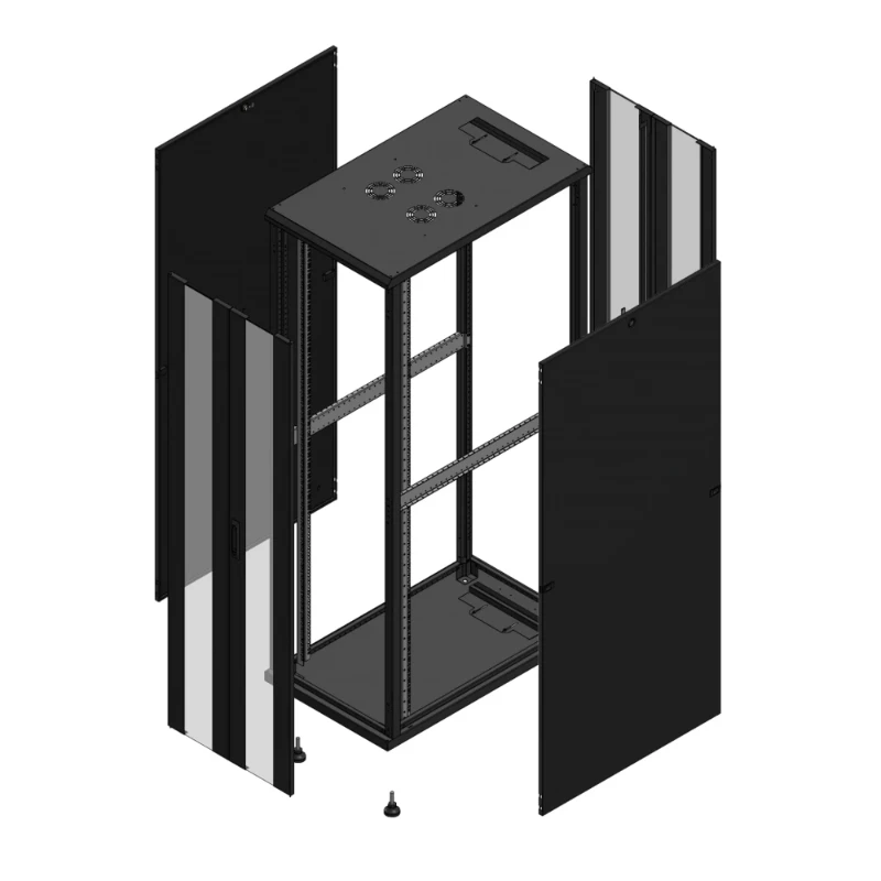 Gigamedia Vloer patchkast AV dubbel VER AR dubbel VER 19" 42HE 600x1000mm Zwart GGM 7042610PVDPVD