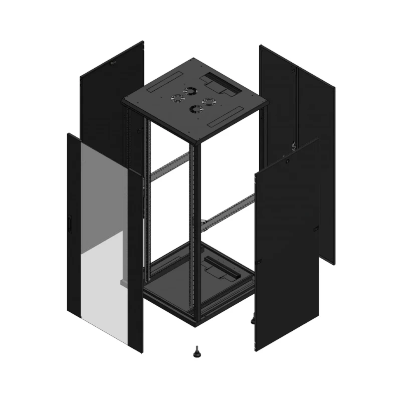 Gigamedia Vloer patchkast AV enkel VER AR dubbel TOL 19" 36HE 800x800mm Zwart GGM 703688PVSPTD