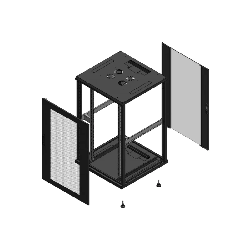 Gigamedia Vloer patchkast AV enkel PER AR enkel VER EX 19" 26HE 800x800mm Zwart GGM 702688PPSPVSEX