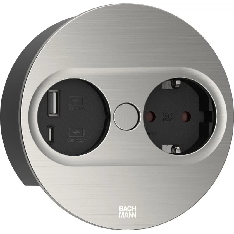 Bachmann Inbouw stopcontacten contactdooscombinatie inbouwunit 1RA 16A IP20 snoer 2m 946.004