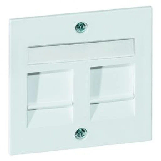 Peha Nova Afdekking draagframe 600 MJ1-2v Modular-Jack 2 connectoren Met label zwart 00043211
