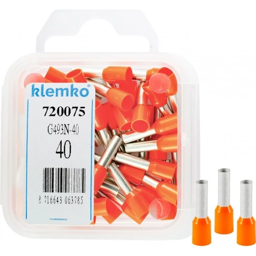 Klemko Geïsoleerde Adereindhuls 4qmm Oranje penlengte = 10mm - 40st standaar