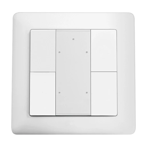 Esylux Push Button Impulsgever 4-voudig wit met tekstv inbouw IP20 RAL 9003 EP10431616