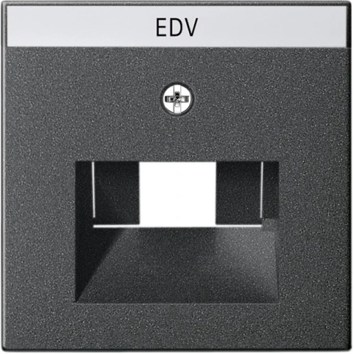 Gira System 55 Afdekking TK netwerkaansluitdoos UAE/IAE Centraalplaat Met label antraciet 028428