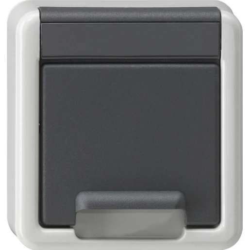 Gira SW wandcontactdoos ra kd + sh sw opbouw grijs 494230