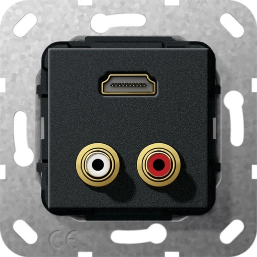Gira Non-Design c-audio koppeling HDMI Basiselement met centrale afdekplaat Zonder label 567310