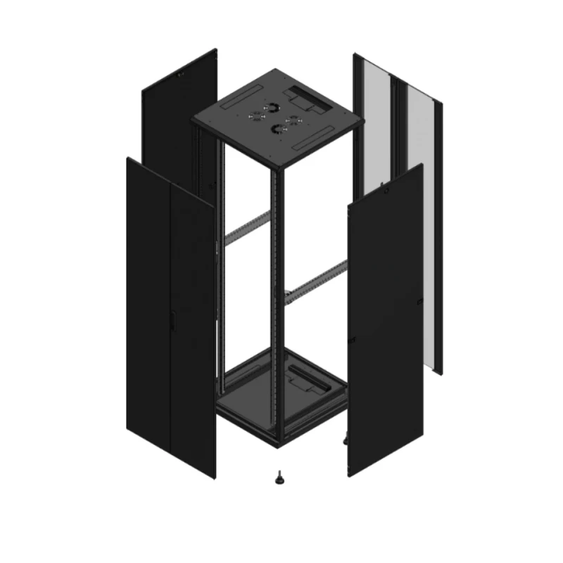 Gigamedia Vloer patchkast AV dubbel TOL AR dubbel VER 19" 47HE 800x800mm Zwart GGM 704788PTDPVD
