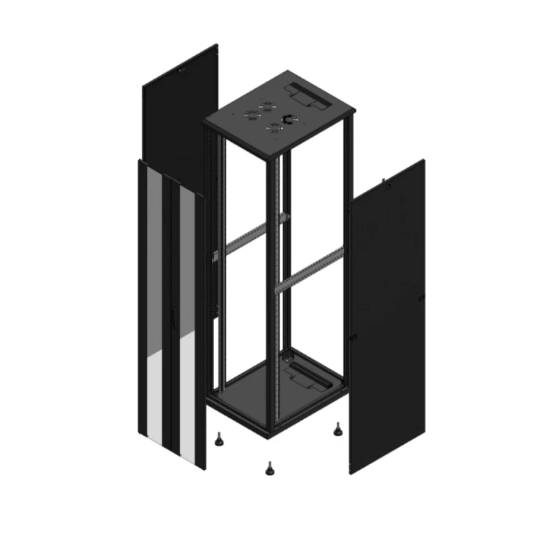 Gigamedia Vloer patchkast AV dubbel VER SP 19" 47HE 600x800mm Zwart GGM 704768PVDSP