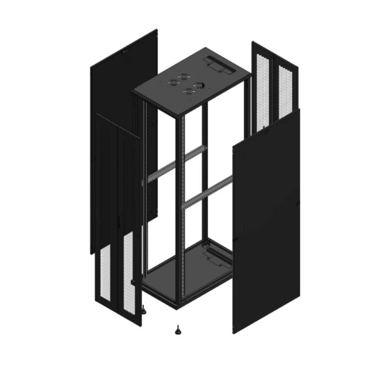 Gigamedia Vloer patchkast AV dubbel PER AR dubbel PER 19" 47HE 600x1000mm Zwart GGM 7047610PPDPPD