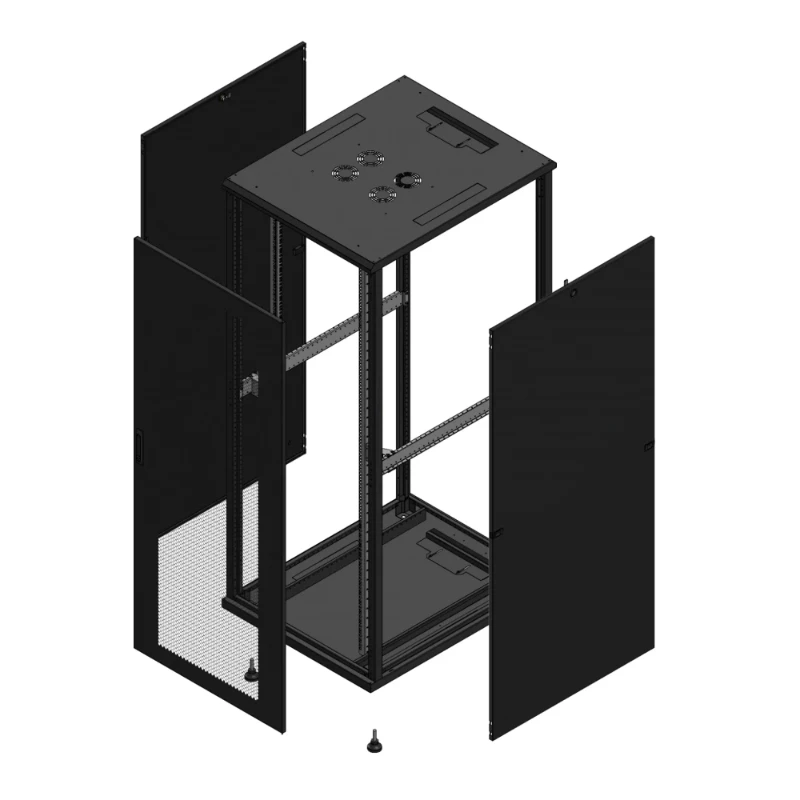 Gigamedia Vloer patchkast AV enkel PER SP 19" 42HE 800x1000mm Zwart GGM 7042810PPSSP