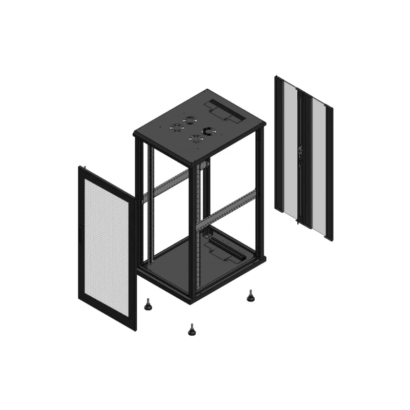 Gigamedia Vloer patchkast AV enkel PER AR dubbel VER EX 19" 26HE 600x800mm Zwart GGM 702668PPSPVDEX