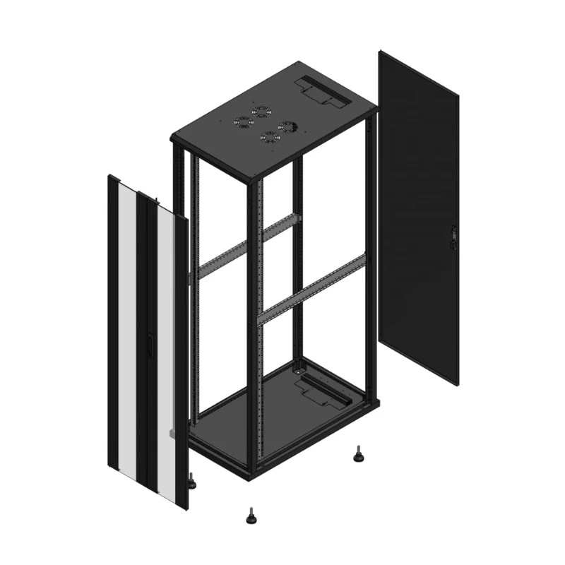 Gigamedia Vloer patchkast AV dubbel VER AR enkel TOL EX 19" 42HE 600x1000mm Zwart GGM 7042610PVDPTSEX