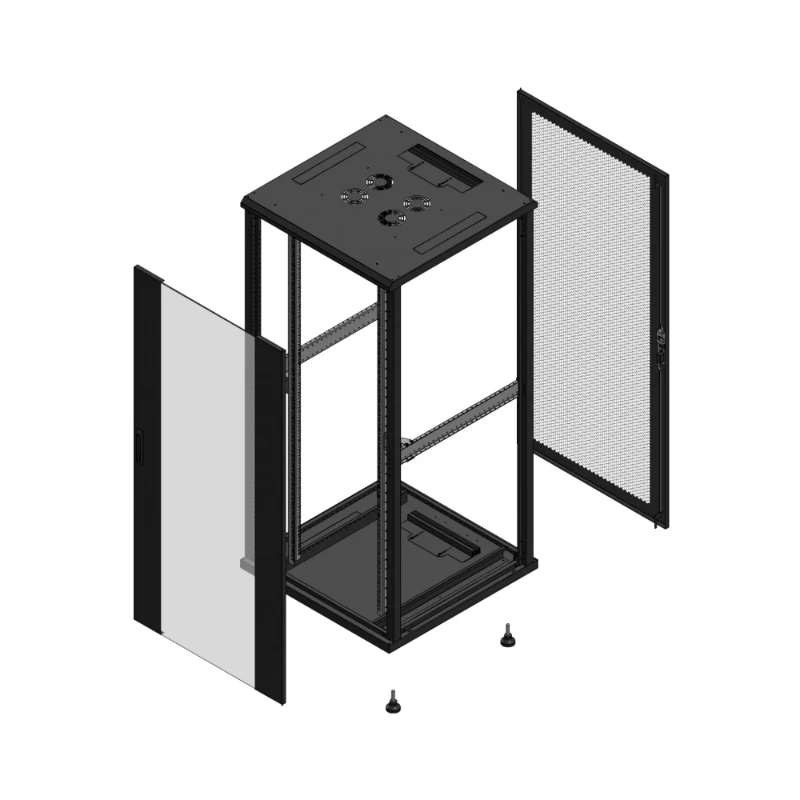 Gigamedia Vloer patchkast AV enkel VER AR enkel PER EX 19" 36HE 800x800mm Zwart GGM 703688PVSPPSEX