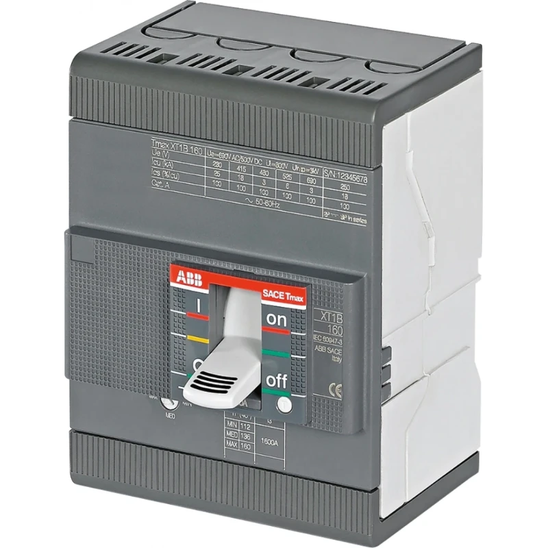ABB Tmax XT1B 160/R 63 4P vast met vooraansluiting instelbare therm. en va