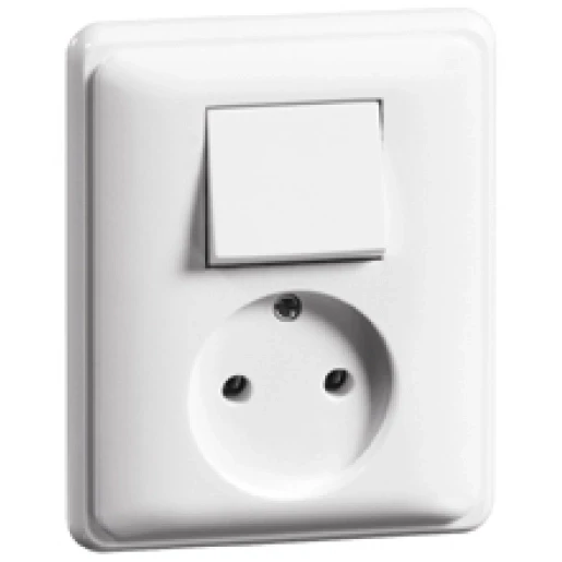 Peha combinatie wandcontactdoos zonder ra universele schakelaar 2-p inbouw wit IP20 00238721