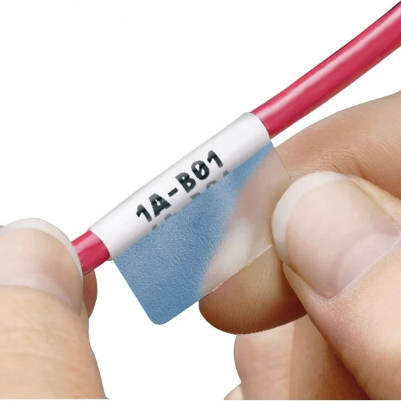 Panduit P1 cassette self-lam label vinyl 1.00" w x 2.25" h .75" poa clear/green 3 inch core