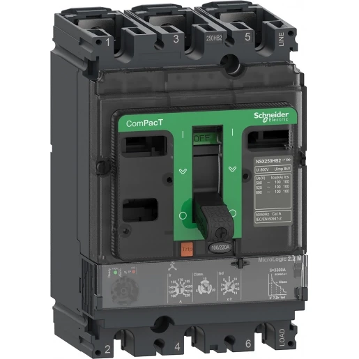 Schneider Electric NSX160H 70KA AC 3P3D 100A 2.2M