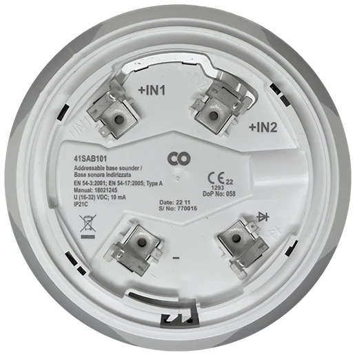 Comelit Meldersokkel met slow-whoop inlopend 99dB Kunststof 28V Wit IP30 41SAB101