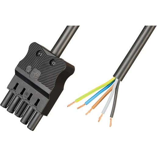 Adels Aansluitsnoer female 5-polig 2,5mm² 400cm zwart (9C59P540)