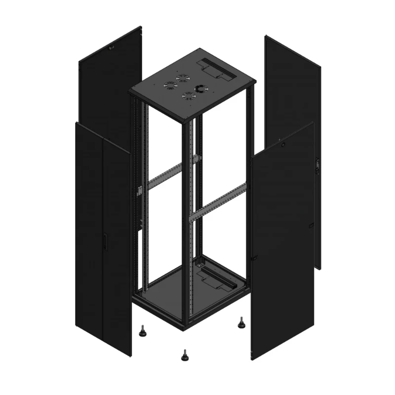 Gigamedia Vloer patchkast AV dubbel TOL AR enkel TOL 19" 42HE 600x800mm Zwart GGM 704268PTDPTS
