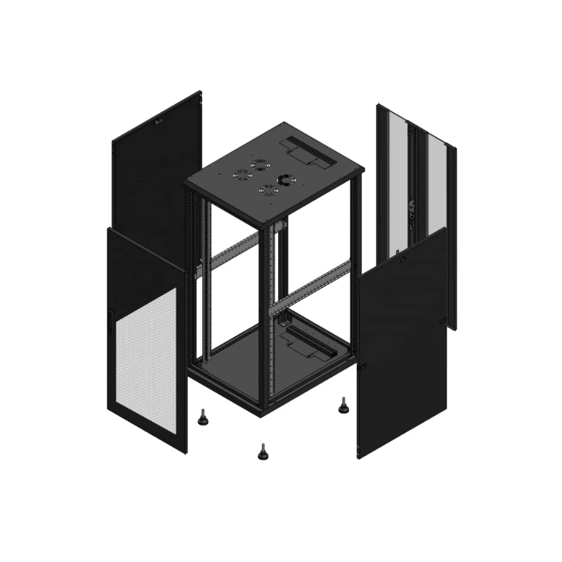 Gigamedia Vloer patchkast AV enkel PER AR dubbel VER 19" 26HE 600x800mm Zwart GGM 702668PPSPVD