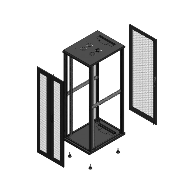 Gigamedia Vloer patchkast AV dubbel PER AR enkel PER EX 19" 36HE 600x800mm Zwart GGM 703668PPDPPSEX