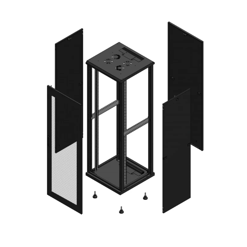 Gigamedia Vloer patchkast AV enkel PER PAR 19" 36HE 600x600mm Zwart GGM 703666PPSPAR