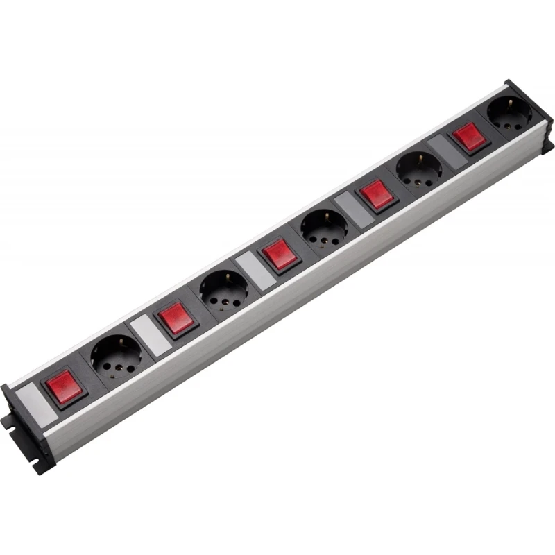 Martin Kaiser Contactdooscombinatie grijs-zwart 5RA 16A IP20 snoer 3m 1101ZL5/14L-SW3