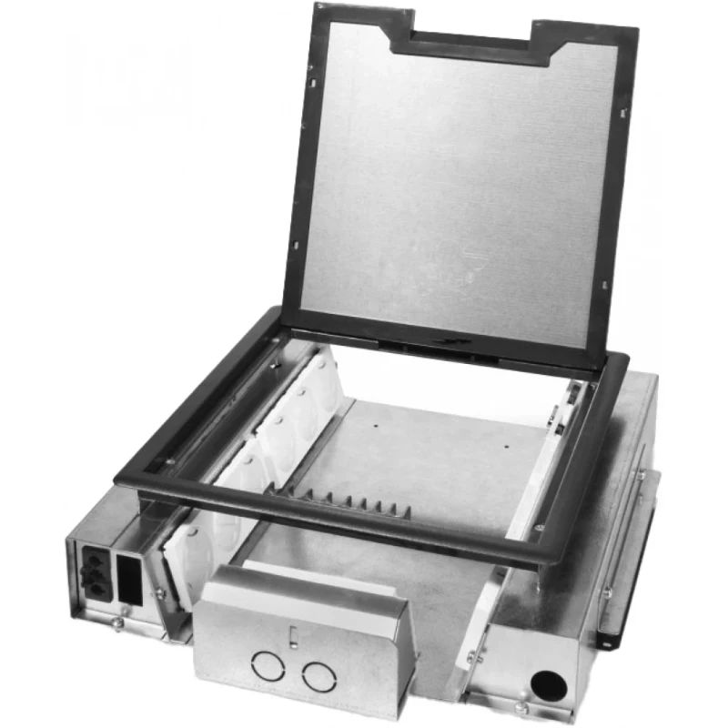 OCS Tetra max 6x 230V RA + 12x RJ45 uitsp. RVS deksel met 15mm