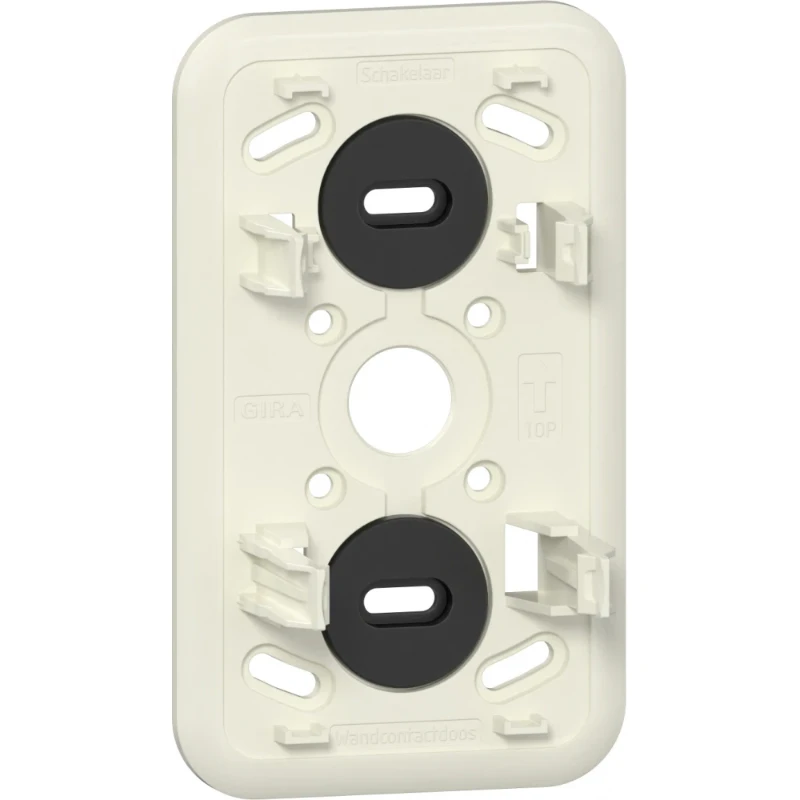 Gira montageplaat k/p combi schakekaar wcd ra opbouw 2-voudig Glanzend wit RAL 1013 305910