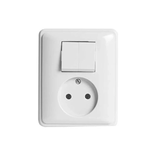Peha combinatie wandcontactdoos zonder ra 2-p inbouw wit IP20 00238421