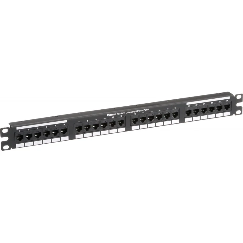 Panduit UITGERUST CAT6 PATCHPANEL MET 24X RJ45 JACKS-TIA / EIA 568-C-ISO / IEC 11801 IEC 50173-PUNCHDOWN STYLE 110-1RU