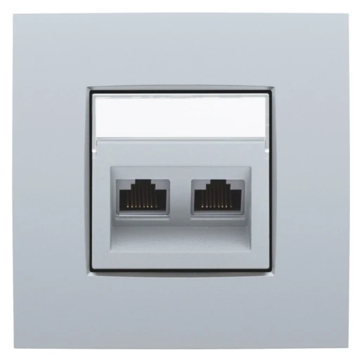 Niko Intense Centraalplaat data RJ uitgang Modular-Jack Centraalplaat 2 connectoren Zonder label chroom 121-65400