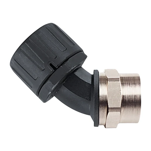 Hellermann Tyton KUNSTSTOF KOPPELING MET DRAAIEND BINNENDRAAD 45° IP66 Ø42MM M50