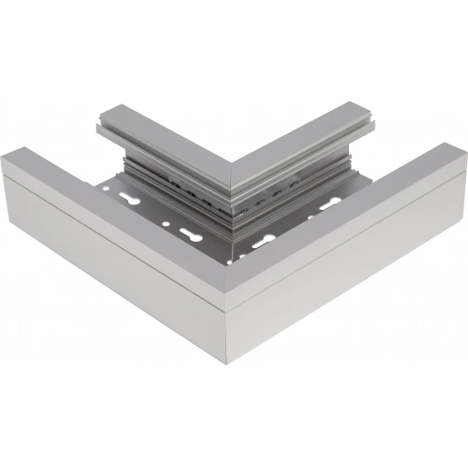OBO Signa vlakke hoek wandgoot 130x70mm asymmetrisch Halogeenvrij Aluminium 6133287