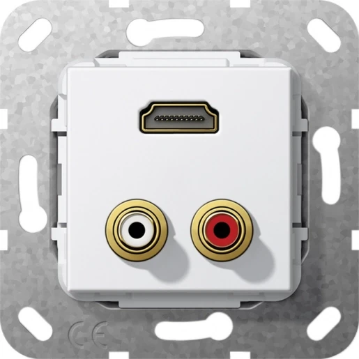 Gira Non-Design c-audio verloopkabel HDMI Basiselement met centrale afdekplaat Zonder label 567403