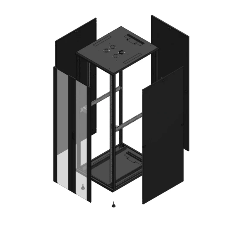 Gigamedia Vloer patchkast AV dubbel VER PAR 19" 47HE 800x1000mm Zwart GGM 7047810PVDPAR