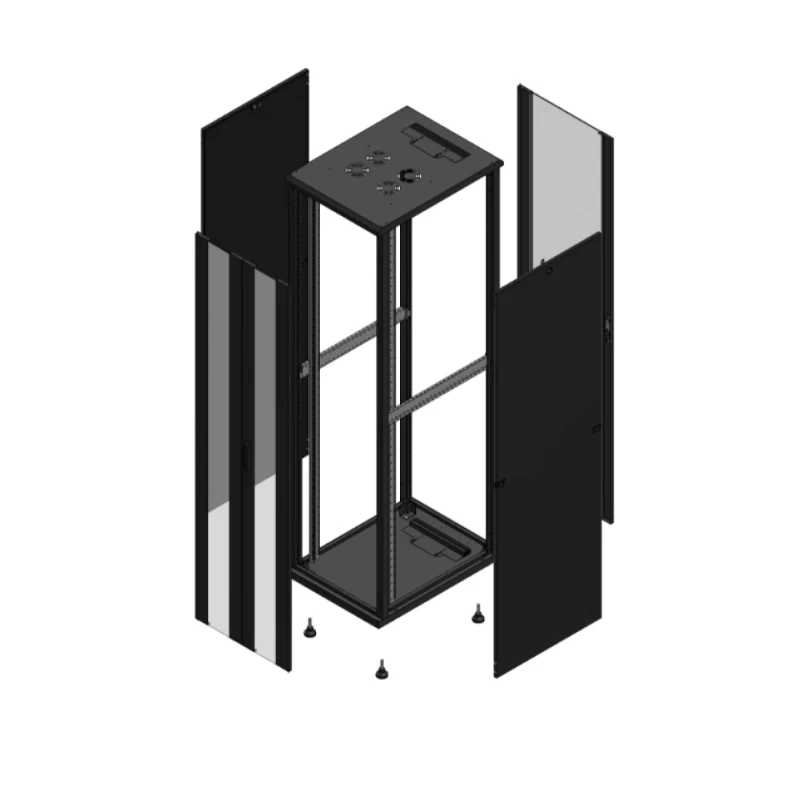 Gigamedia Vloer patchkast AV dubbel VER AR enkel VER 19" 47HE 600x800mm Zwart GGM 704768PVDPVS